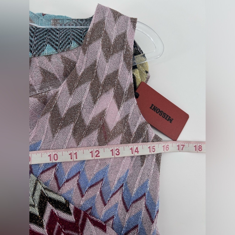 NWT  Missoni Zig Zag Faux Wrap Multicolor Midi Dress Size IT 40 US S - Picture 15 of 16